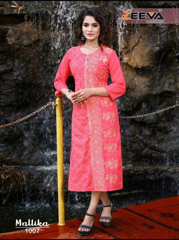 Zeeva Mallika Rayon Designer Kurti Collection